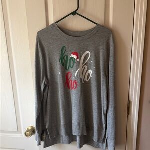 Ho Ho Ho Holiday Time Gray Sweatshirt